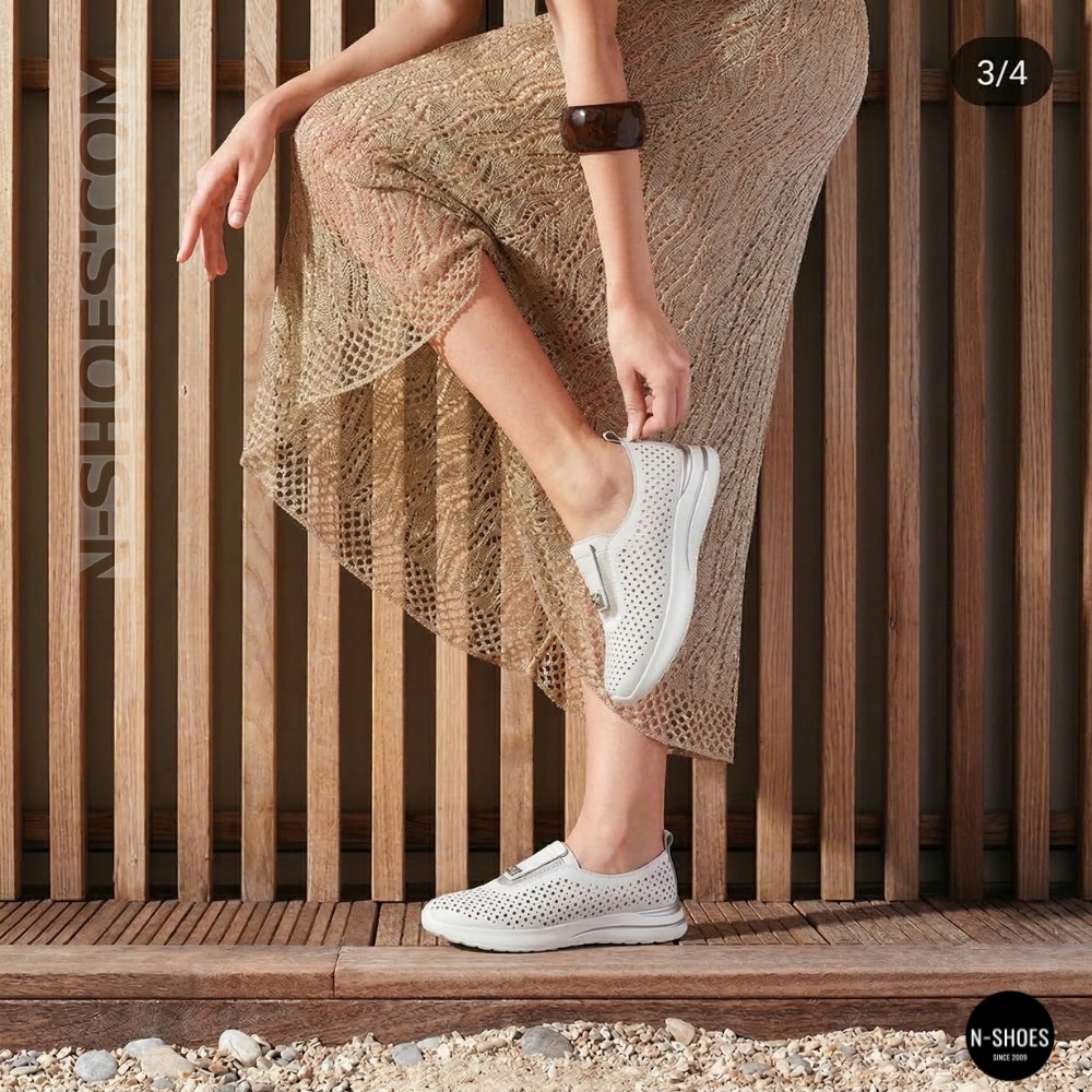 Women's Perforated Moccasins Allsy 210306 Lonza s138-10 white 6215