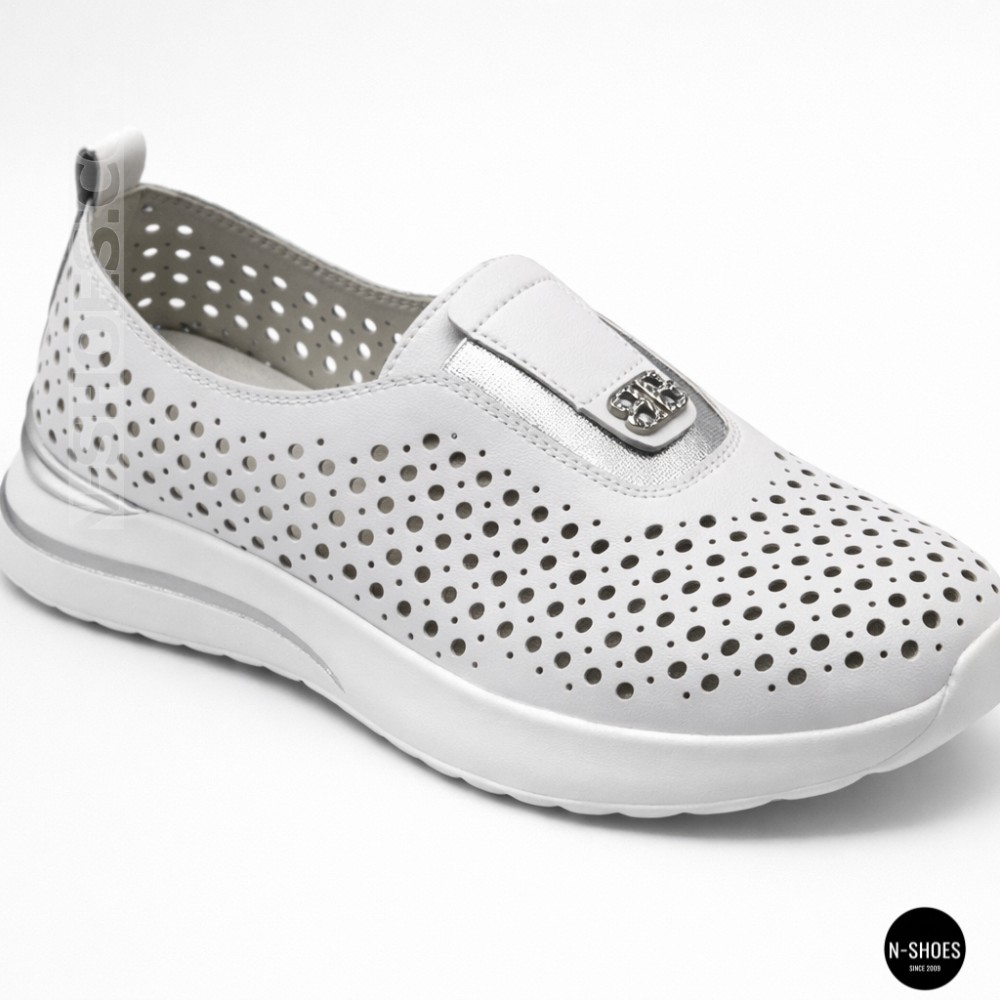 Women's Perforated Moccasins Allsy 210306 Lonza s138-10 white 6215