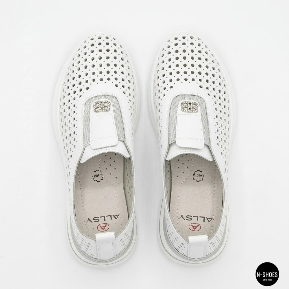 Women's Perforated Moccasins Allsy 210306 Lonza s138-10 white 6215