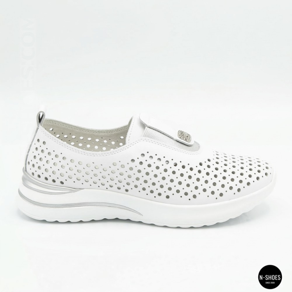 Women's Perforated Moccasins Allsy 210306 Lonza s138-10 white 6215