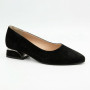 Women's Black Suede Low Block Heel Pumps Lapya Trend 177 266 22 6216