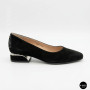Women's Black Suede Low Block Heel Pumps Lapya Trend 177 266 22 6216