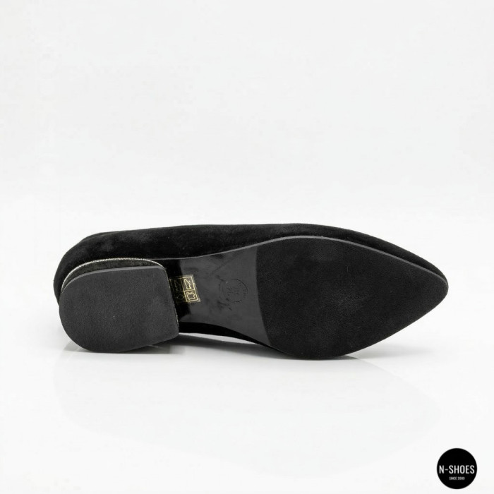 Women's Black Suede Low Block Heel Pumps Lapya Trend 177 266 22 6216