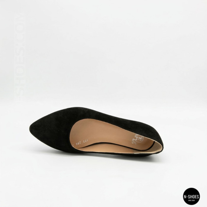 Women's Black Suede Low Block Heel Pumps Lapya Trend 177 266 22 6216