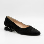 Women's Black Suede Low Block Heel Pumps Lapya Trend 177 266 22 6216