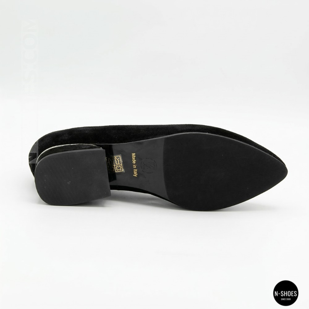 Women's Black Suede Low Block Heel Pumps Lapya Trend 177 266 22 6216