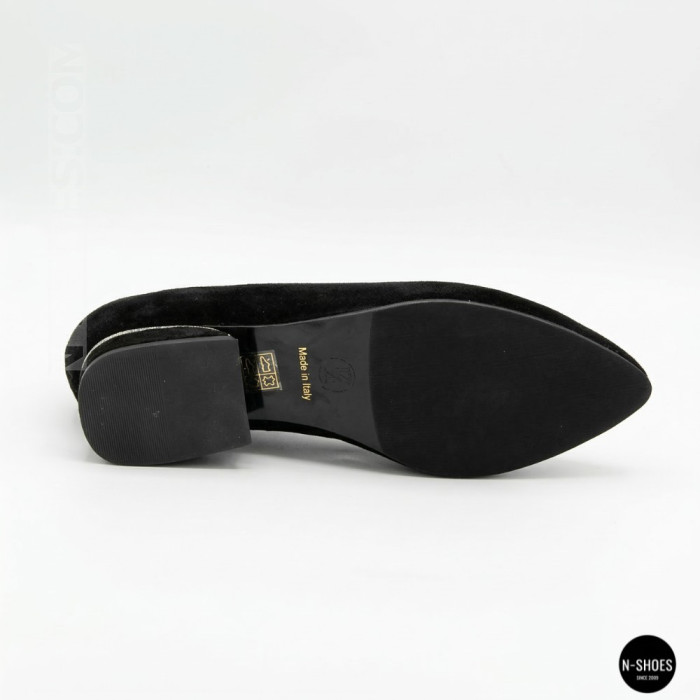 Women's Black Suede Low Block Heel Pumps Lapya Trend 177 266 22 6216
