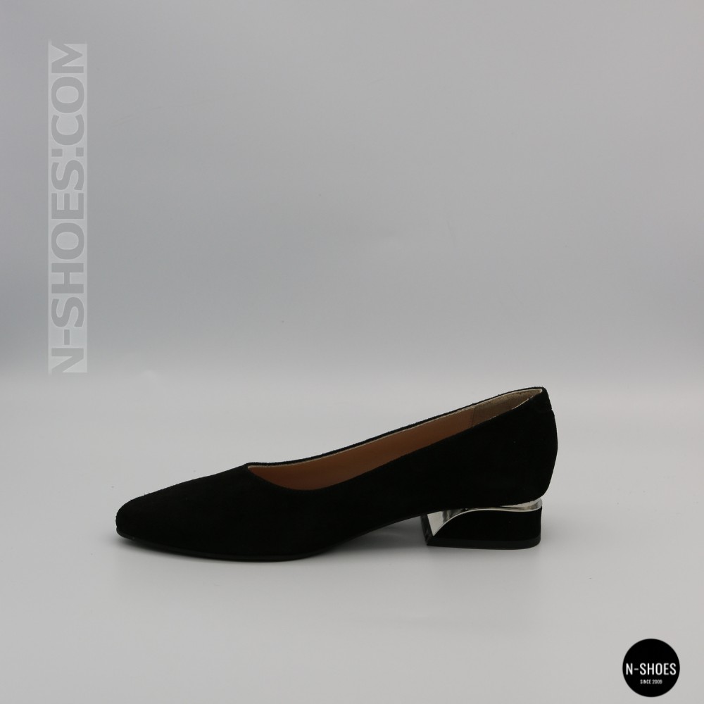 Women's Black Suede Low Block Heel Pumps Lapya Trend 177 266 22 6216