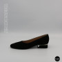 Women's Black Suede Low Block Heel Pumps Lapya Trend 177 266 22 6216