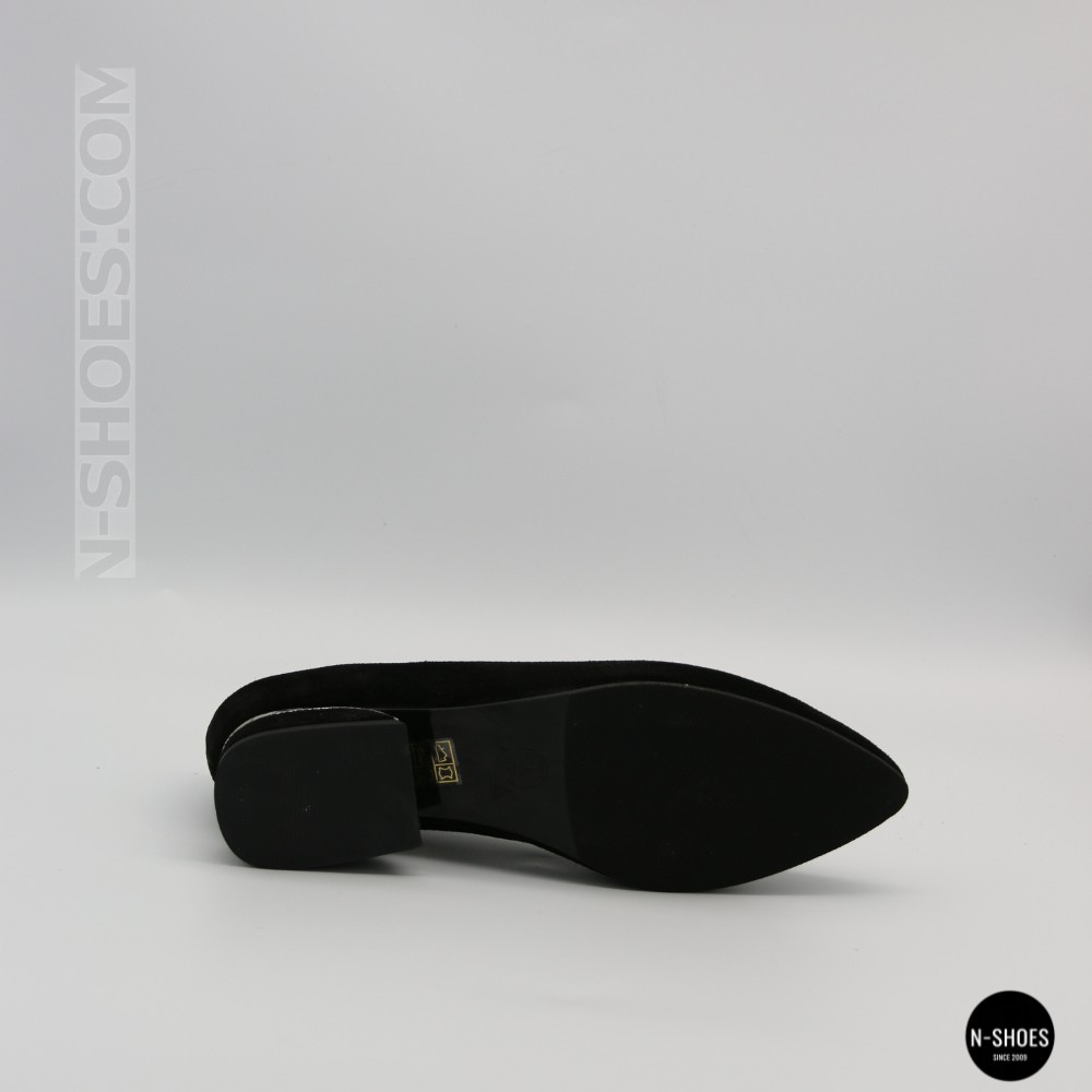 Women's Black Suede Low Block Heel Pumps Lapya Trend 177 266 22 6216