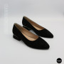 Women's Black Suede Low Block Heel Pumps Lapya Trend 177 266 22 6216
