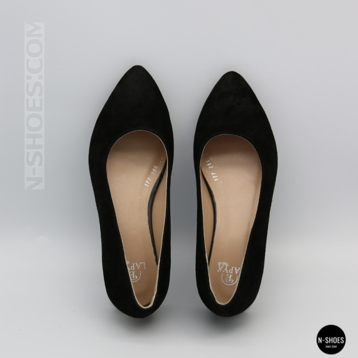 Women's Black Suede Low Block Heel Pumps Lapya Trend 177 266 22 6216