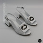 Женские белые босоножки Ilona 256-457 6217 на устойчивом каблуке