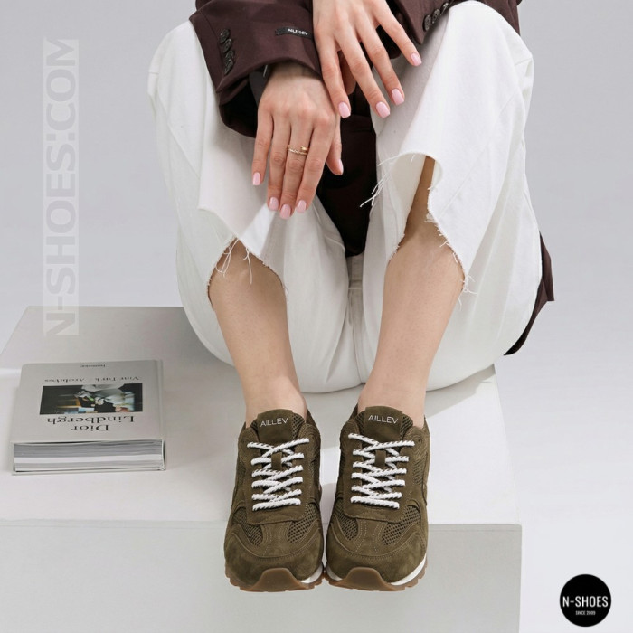 Коричневые кроссовки Allsy 209772 в стиле New Balance x Miu Miu