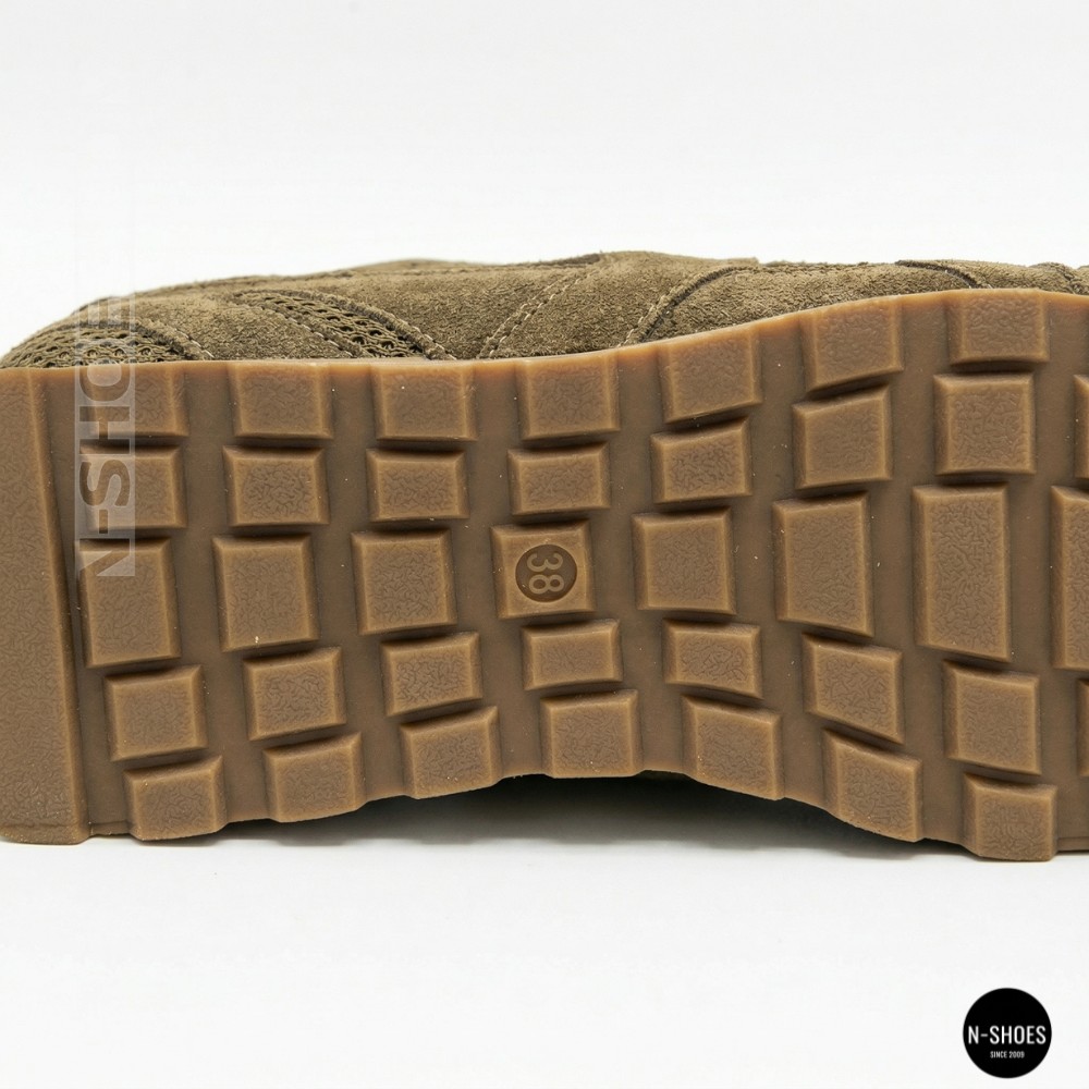Коричневі замшеві кросівки Allsy 209772 в стилі New Balance x Miu Miu