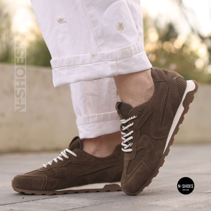 Коричневые кроссовки Allsy 209772 в стиле New Balance x Miu Miu