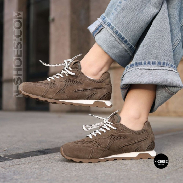 Коричневые кроссовки Allsy 209772 в стиле New Balance x Miu Miu