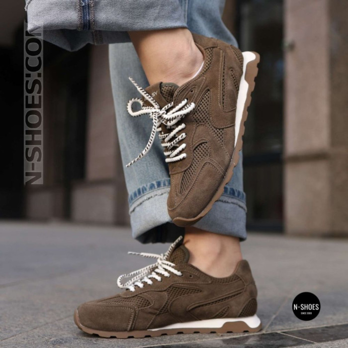 Коричневые кроссовки Allsy 209772 в стиле New Balance x Miu Miu