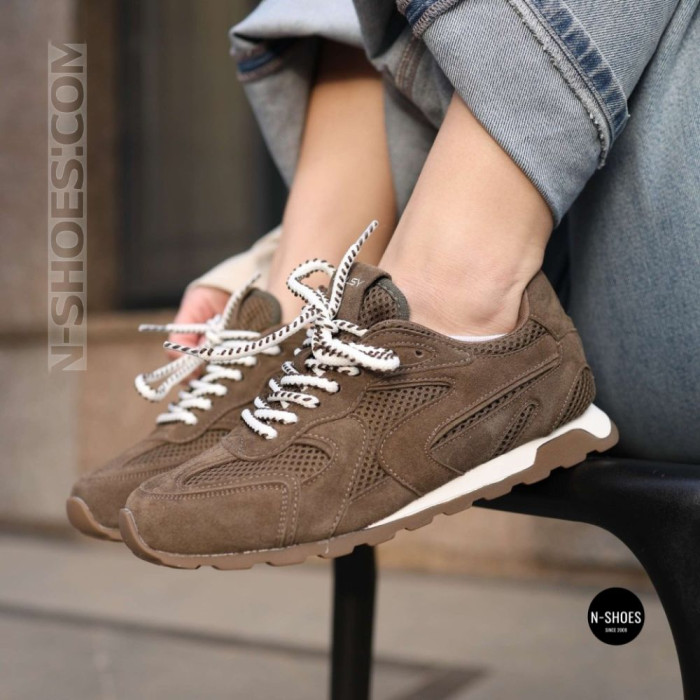 Коричневые кроссовки Allsy 209772 в стиле New Balance x Miu Miu