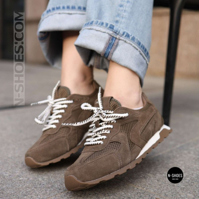 Коричневые кроссовки Allsy 209772 в стиле New Balance x Miu Miu