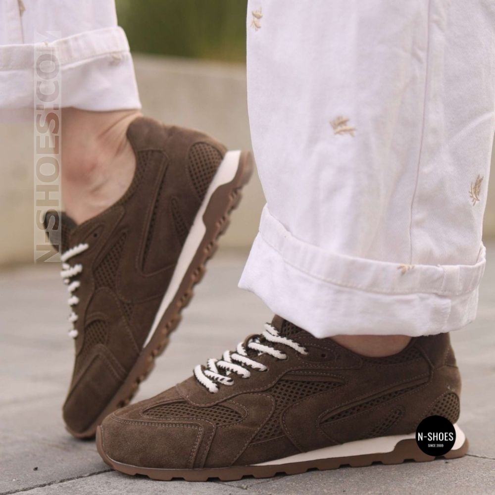 Коричневі замшеві кросівки Allsy 209772 в стилі New Balance x Miu Miu