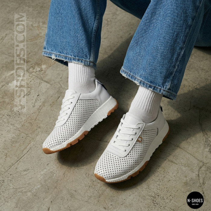 Женские модные кроссовки с перфорацией Allsy 213146 5790-1 white 6224