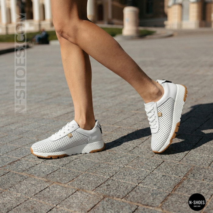 Женские модные кроссовки с перфорацией Allsy 213146 5790-1 white 6224