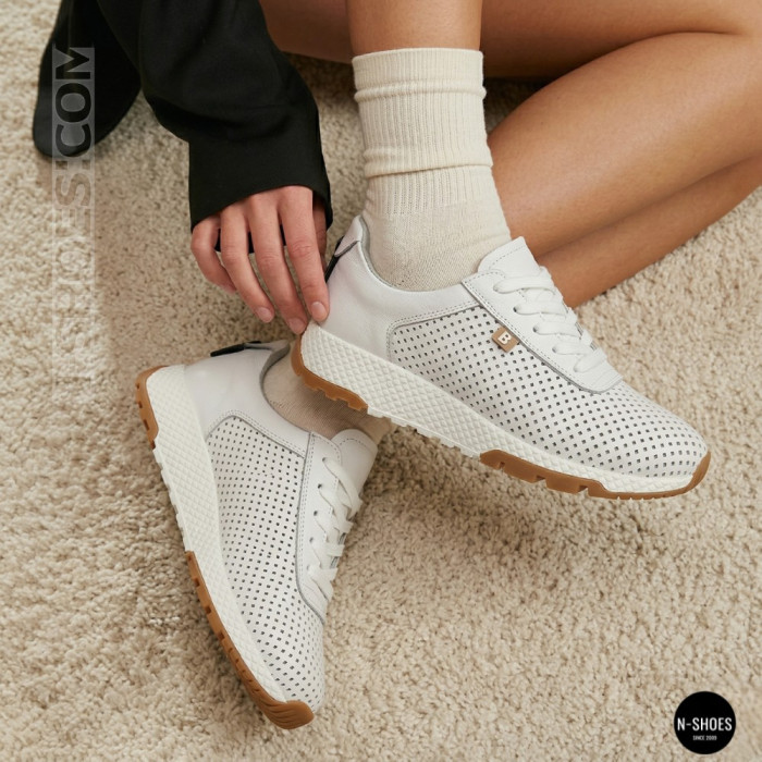 Женские модные кроссовки с перфорацией Allsy 213146 5790-1 white 6224