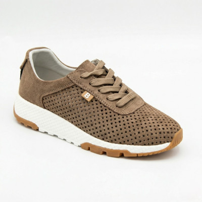 Женские бежевые модные кроссовки Allsy 208179 5790-10 Lonza 212458 camel 6225 с перфорацией в стиле quiet luxury