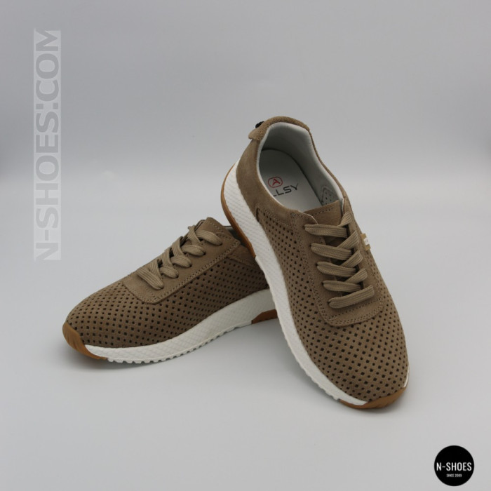 Женские бежевые кроссовки с перфорацией Allsy 208179 5790-10 Lonza 212458 camel 6225