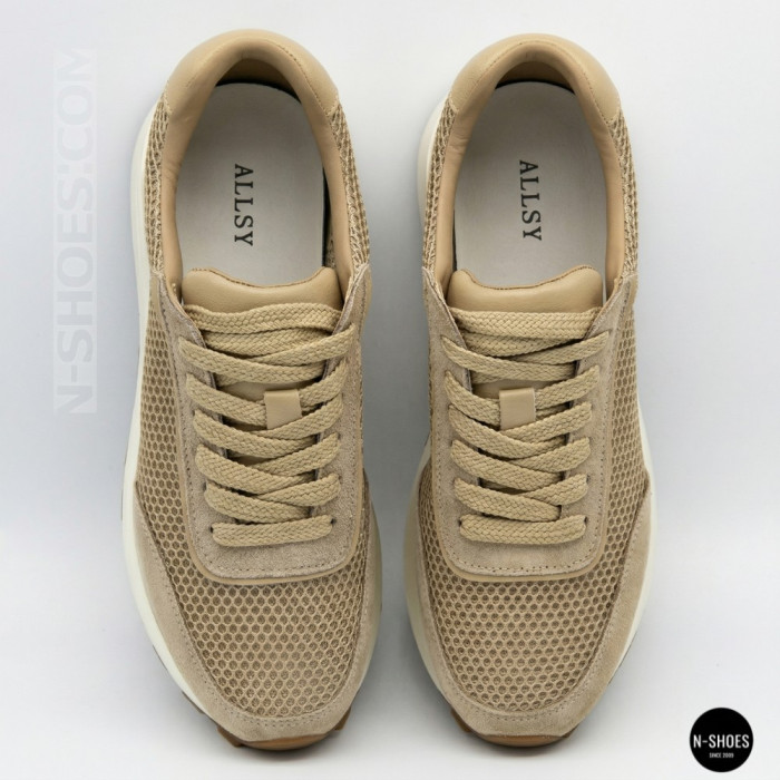 Женские бежевые кроссовки с перфорацией Allsy 207926 723-3766-3 beige 6226 в стиле
