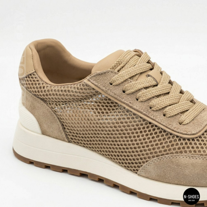 Женские бежевые кроссовки с перфорацией Allsy 207926 723-3766-3 beige 6226 в стиле