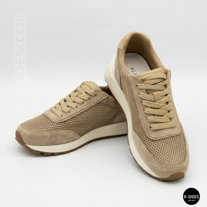 Женские бежевые кроссовки с перфорацией Allsy 207926 723-3766-3 beige 6226 в стиле