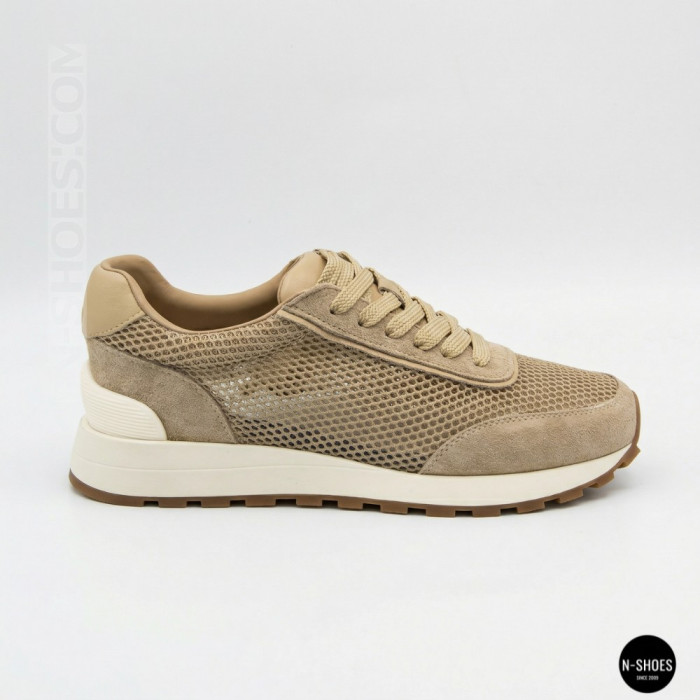 Женские бежевые кроссовки с перфорацией Allsy 207926 723-3766-3 beige 6226 в стиле