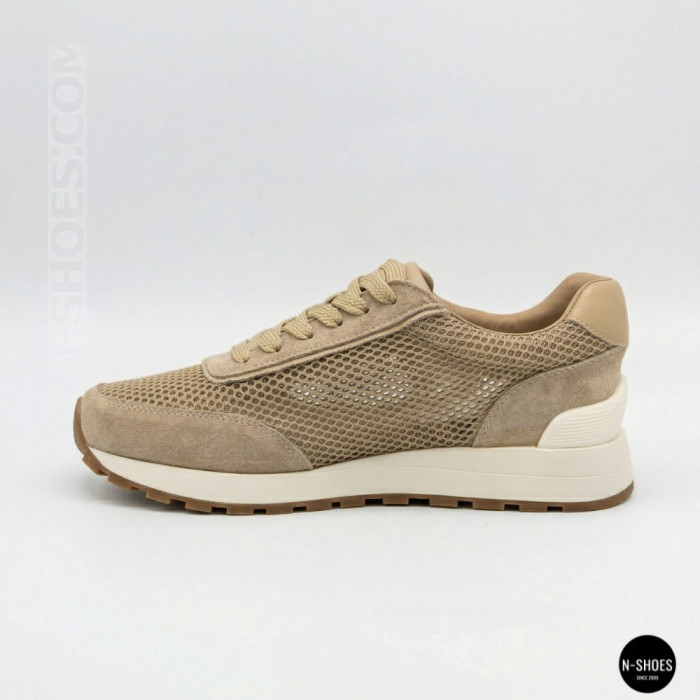 Женские бежевые кроссовки с перфорацией Allsy 207926 723-3766-3 beige 6226 в стиле