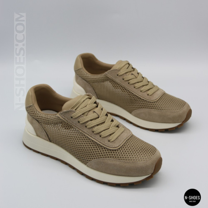 Женские бежевые кроссовки с перфорацией Allsy 207926 723-3766-3 beige 6226 в стиле