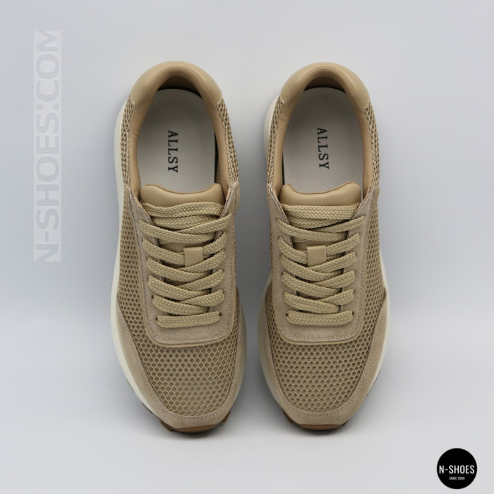 Женские бежевые кроссовки с перфорацией Allsy 207926 723-3766-3 beige 6226 в стиле