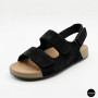 Женские замшевые босоножки Allsy 207290 Lonza NY 207291 Floral Black 6229 на липучках
