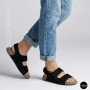 Женские замшевые босоножки Allsy 207290 Lonza NY 207291 Floral Black 6229 на липучках