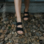 Женские замшевые босоножки Allsy 207290 Lonza NY 207291 Floral Black 6229 на липучках