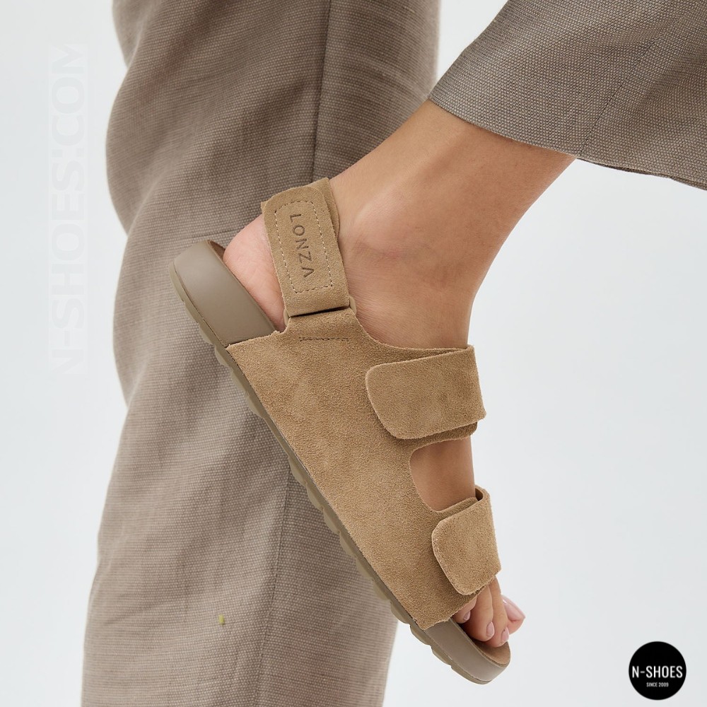 Beige Suede Sandals Allsy 207288 Lonza NY 207289 Floral Beige 6230 - Your Summer Comfort