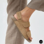 Beige Suede Sandals Allsy 207288 Lonza NY 207289 Floral Beige 6230 - Your Summer Comfort