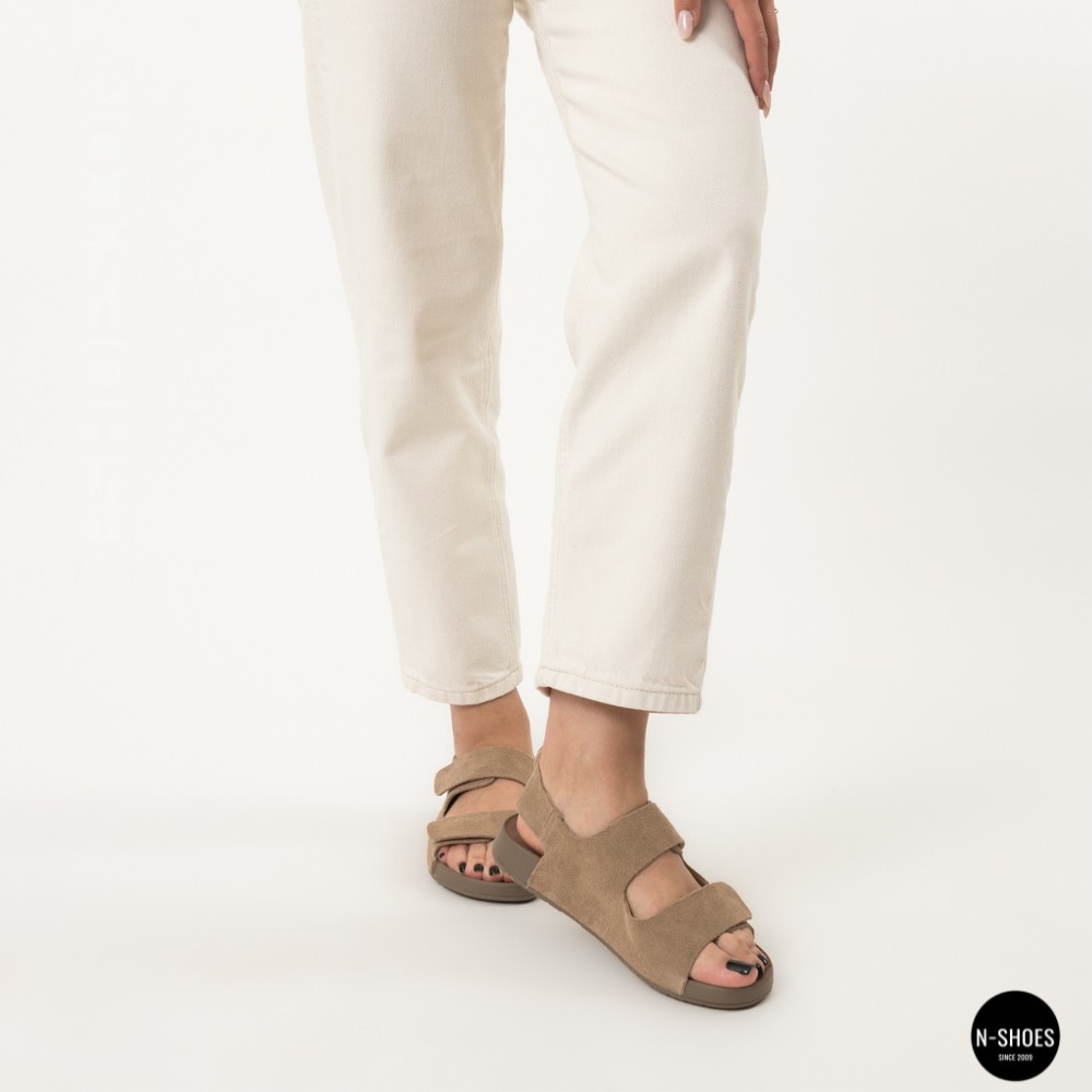 Beige Suede Sandals Allsy 207288 Lonza NY 207289 Floral Beige 6230 - Your Summer Comfort