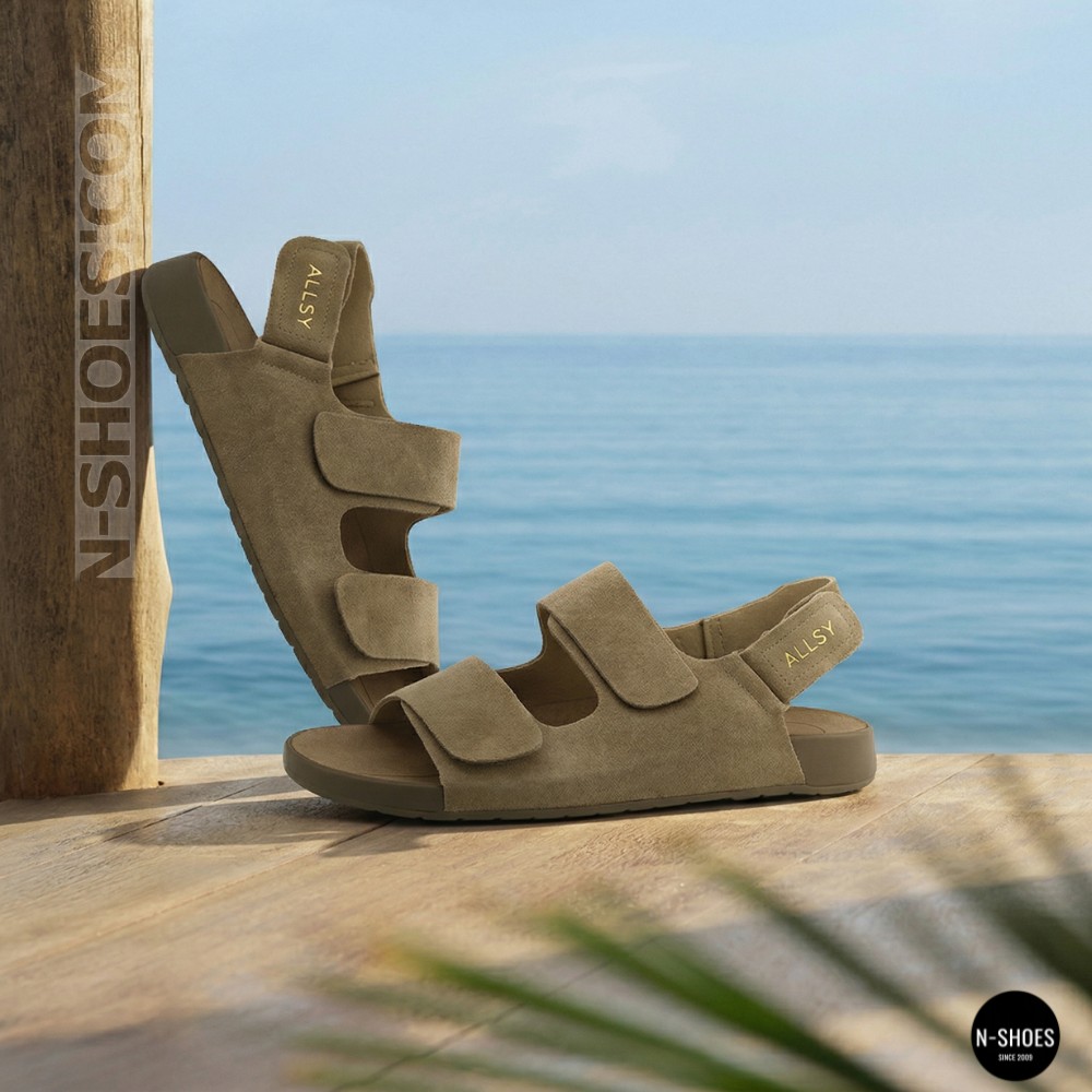 Beige Suede Sandals Allsy 207288 Lonza NY 207289 Floral Beige 6230 - Your Summer Comfort