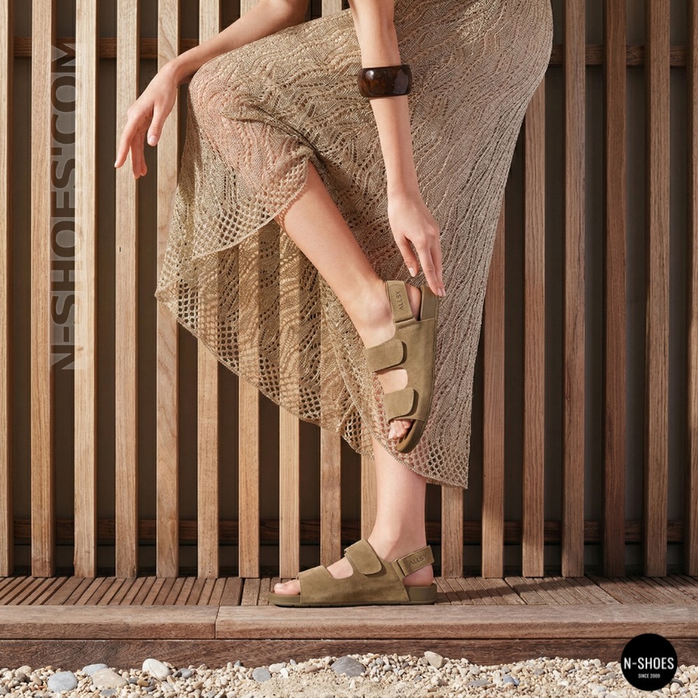 Beige Suede Sandals Allsy 207288 Lonza NY 207289 Floral Beige 6230 - Your Summer Comfort