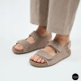 Beige Suede Sandals Allsy 207288 Lonza NY 207289 Floral Beige 6230 - Your Summer Comfort