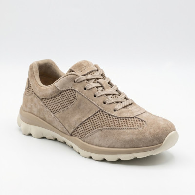 Женские бежевые кроссовки летние Allsy 208642 l6-25186-2 beige 6232 с перфорацией