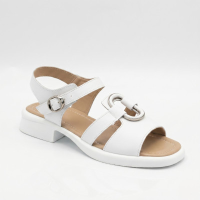 Женские белые кожаные босоножки Allsy 2100678 8004-1 white 6236