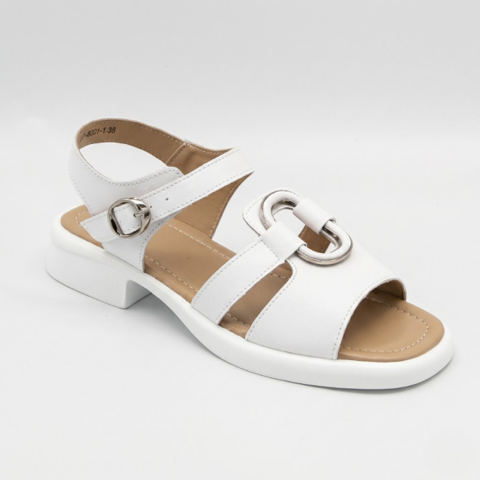 Белые женские босоножки из натуральной кожи Allsy 2100678 8004-1 white 6236