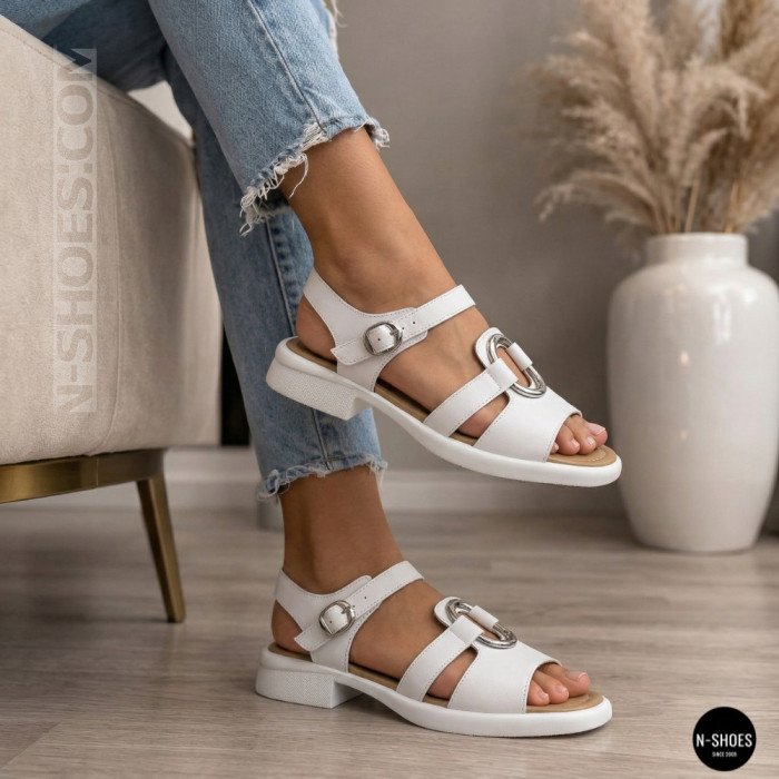Белые женские босоножки из натуральной кожи Allsy 2100678 8004-1 white 6236